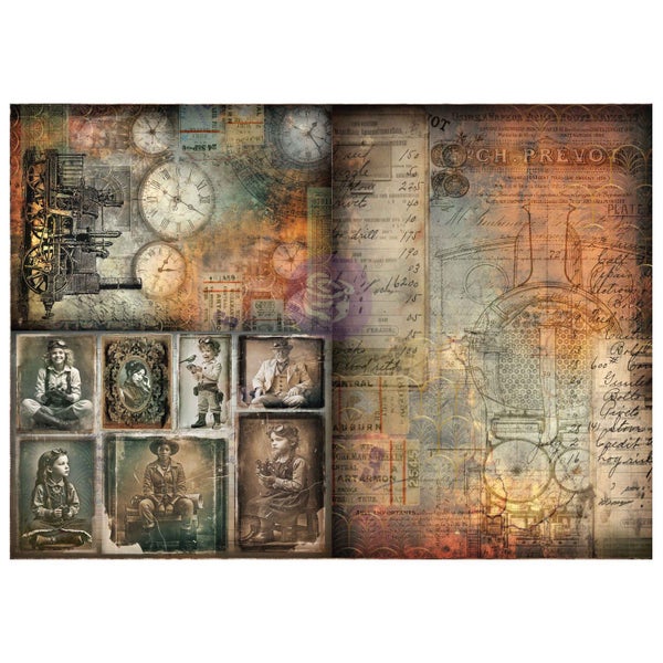 Finnabair x Prima | A3 Decoupage Kuitupaperisetti: Time Travellers