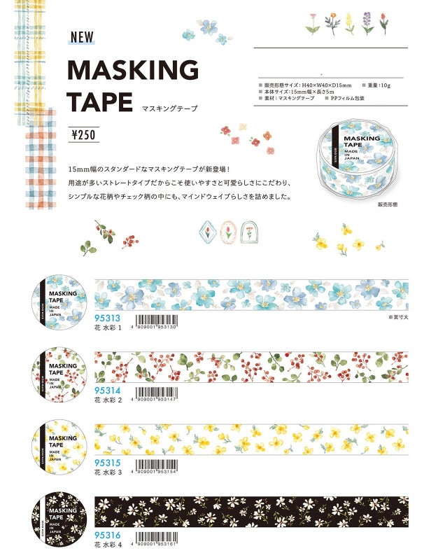 Mind Wave | Washiteipit - Kukka & Ruutukuosisarja