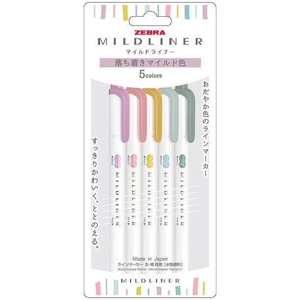 Zebra | Midliner Double-Sided Highlighter Set: Calming Mild