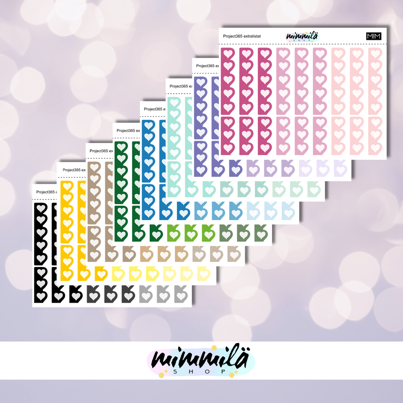 Mimmil&auml; Shop | Project365 Viikkokitti: Lis&auml;listat -tarra-arkit