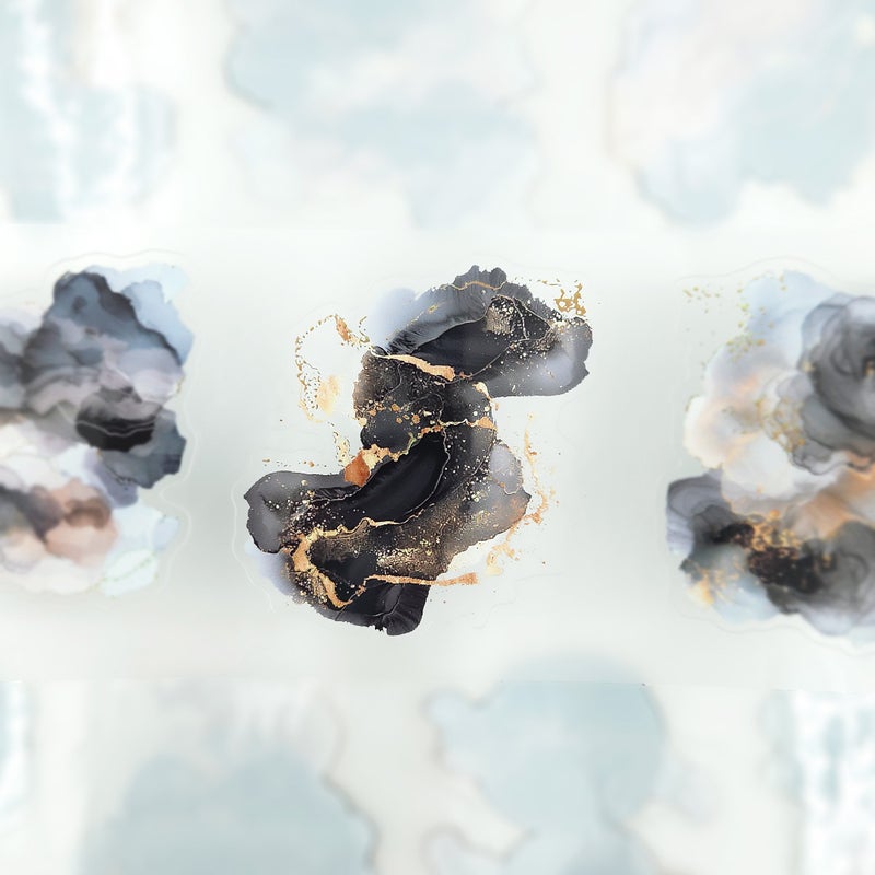 MIC | PET Tape (3D Gold Foiled & Kiss-cut): Black Splash