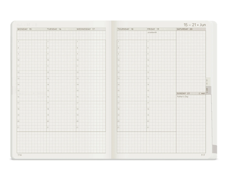 W222 | 2026 B6 Weekly Planner All-in-One - Stacked Weekends