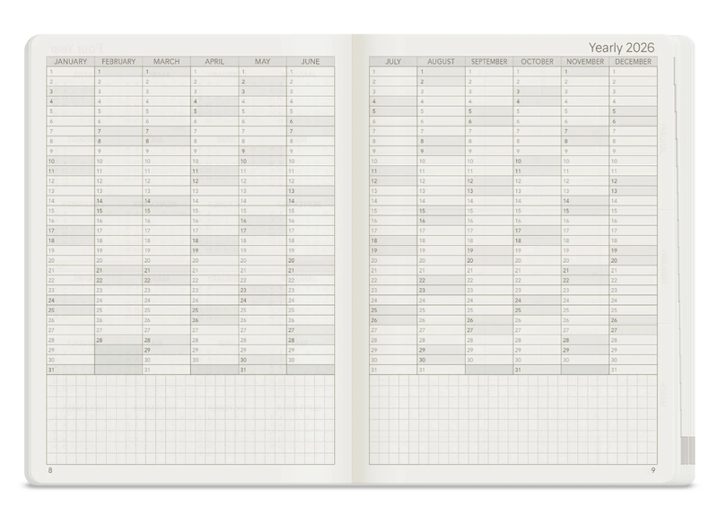 W222 | 2026 B6 Weekly Planner All-in-One - Stacked Weekends