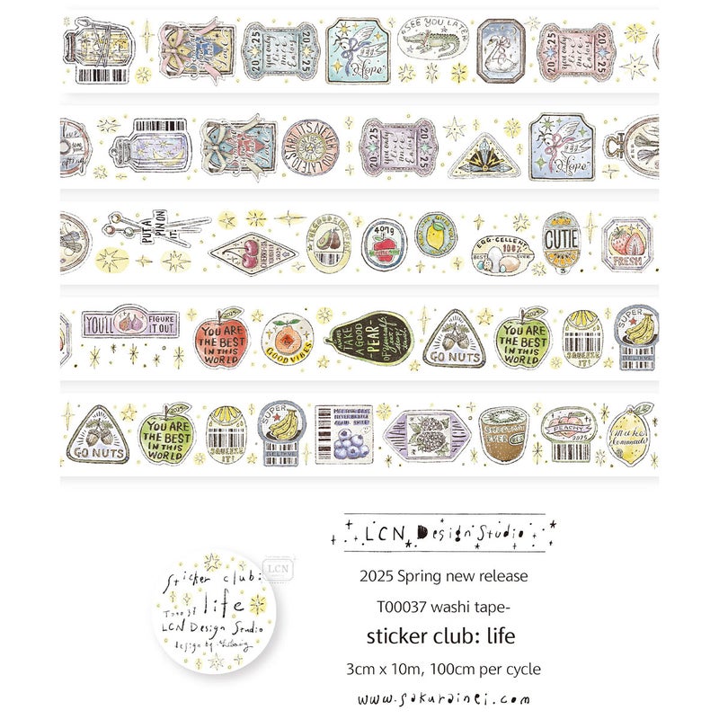 LCN | Sticker Club: Life - Washi-teippi