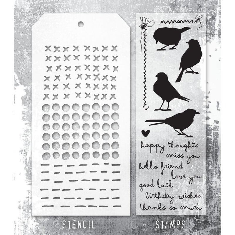 Stampers Anonymous & Tim Holtz | Leimasin- & Sapluunasetti: Siluettilinnut