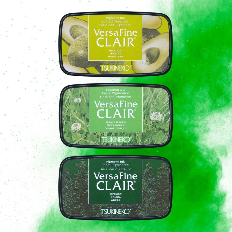 Tsukineko | VersaFine Clair &Ouml;ljypohjainen Leimasinmuste Vihre&auml;t S&auml;vyt